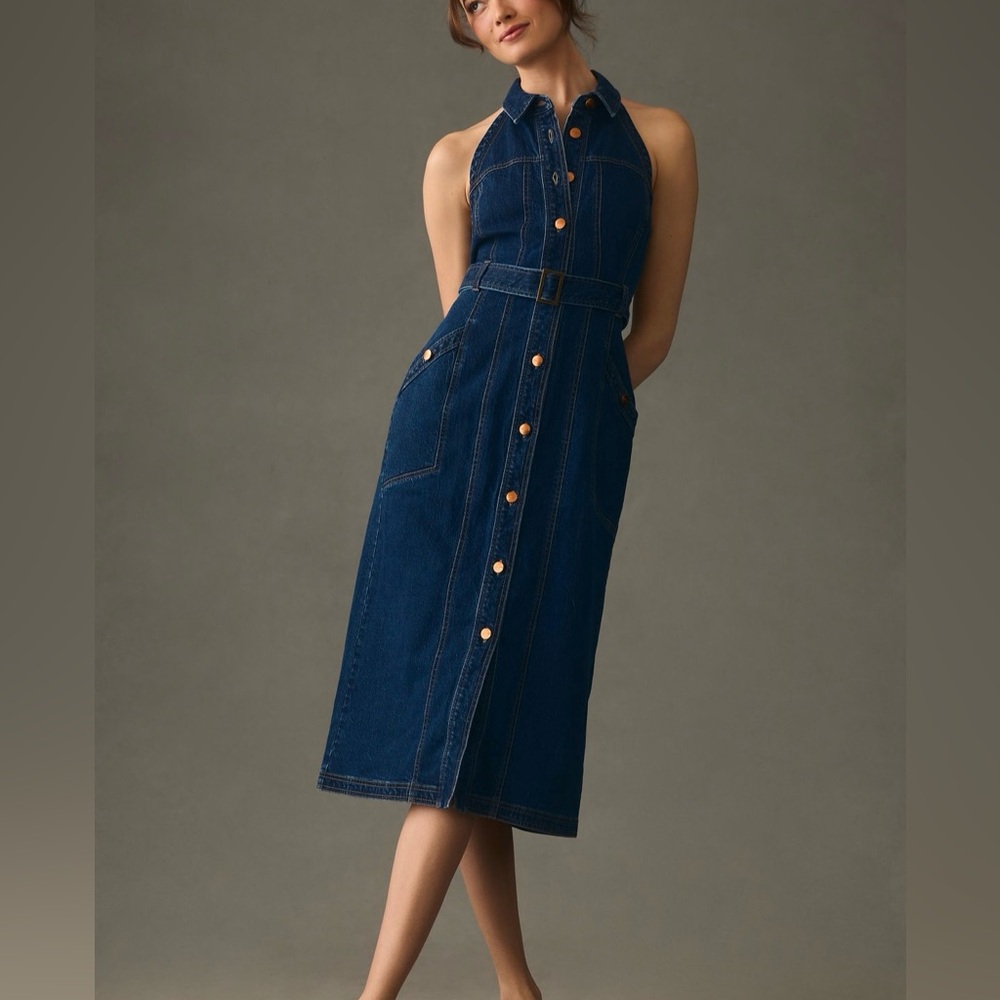 Pilcro Dark Blue Midi Dress